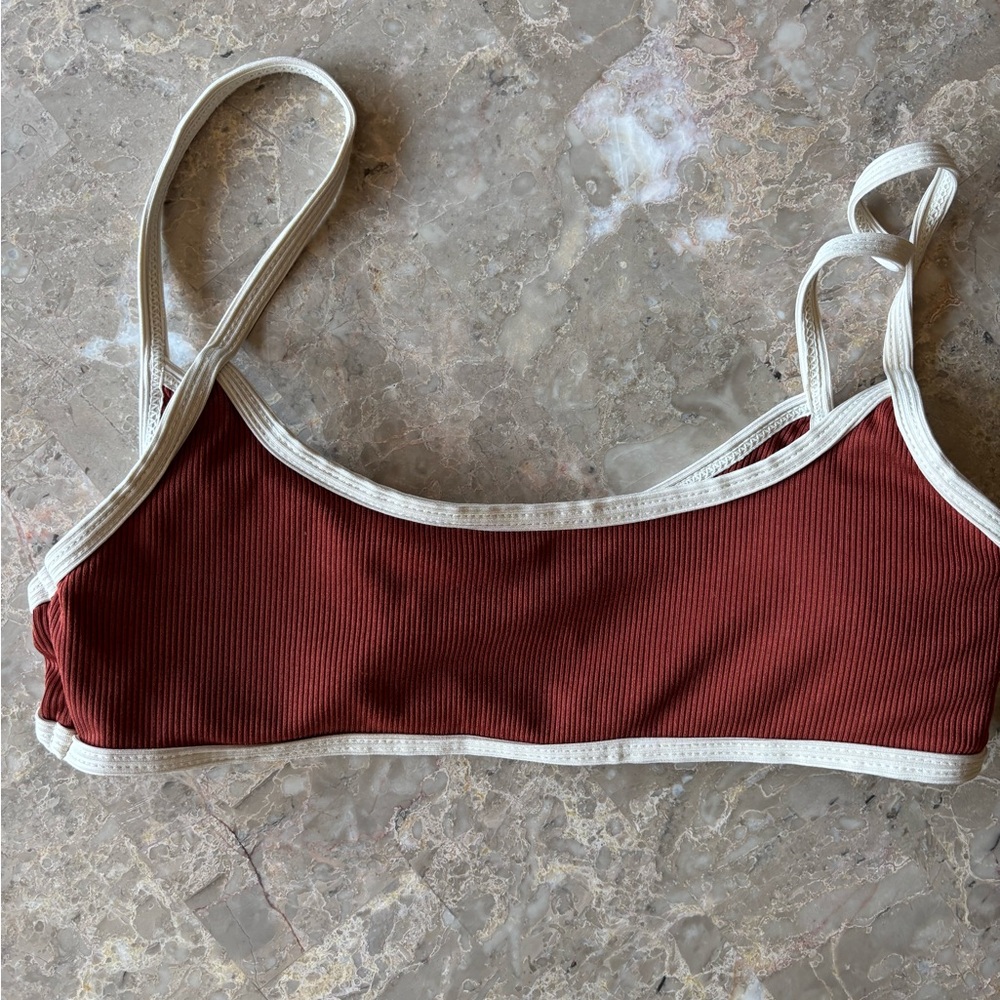 SHEIN Brown and Cream Bikini Set Swimwear